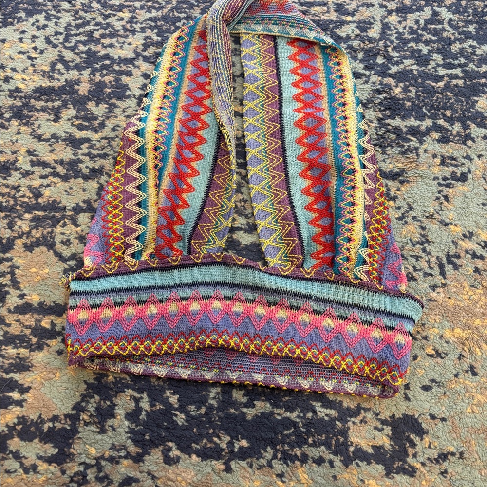Colorful Knit Patterned Scarf